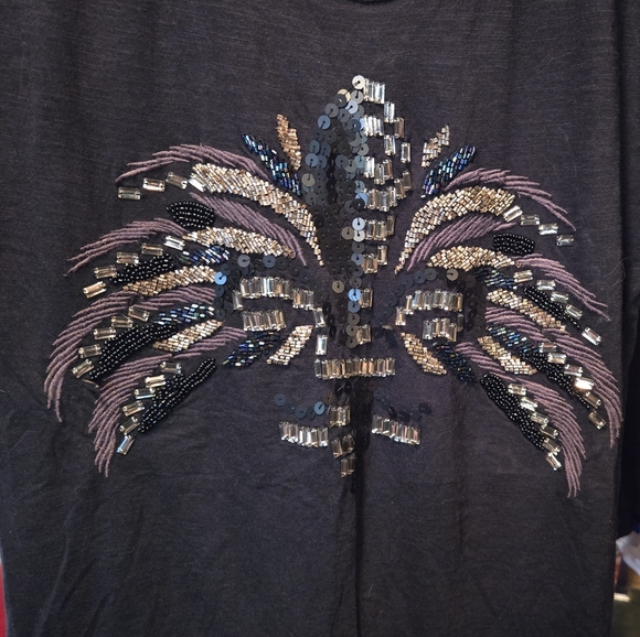Rock & Republic black brown gold embellished front juniors size small NWOT - Picture 3 of 7